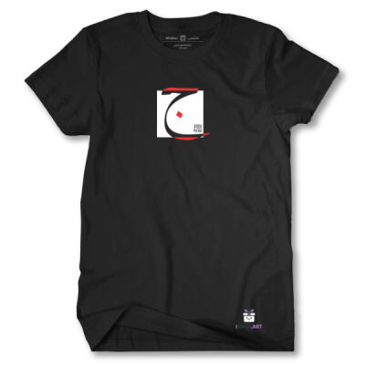 Arabic alphabet, letter (Jim) Calligraphy Art on black t-shirt - الأبجدية العربية، حرف الجيم، فن الخط على تي شيرت اسود Thumbnail