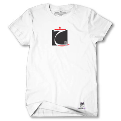 Arabic alphabet, letter (Khā’) Calligraphy Art on black t-shirt - الأبجدية العربية، حرف الخاء ، فن الخط على تي شيرت اسود Thumbnail