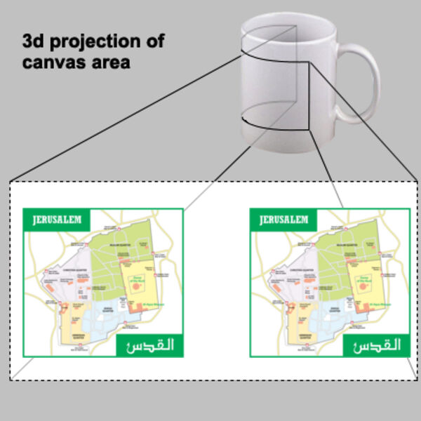 Map of the Old City of Jerusalem on mug -  Thumbnail