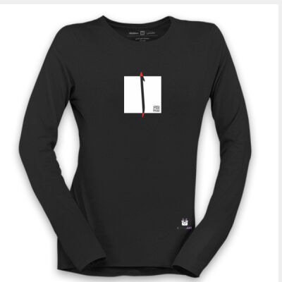 Modern Arabic Alef Calligraphy Art - فن الخط العربي الحديث حرف ال (ألف) على قميص طويل الاكمام للنساء Thumbnail