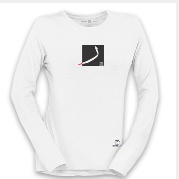 The Arabic Letter Rā’ on a Classic T-Shirt- حرف الراء العربي بتصميم مميز بالابيض والاسود والاحمر Thumbnail