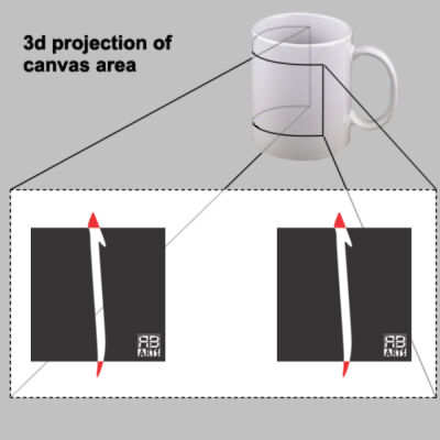 Modern Arabic Alef Calligraphy Art on mug - فن الخط العربي الحديث حرف ال (ألف) على كوب قهوة Thumbnail