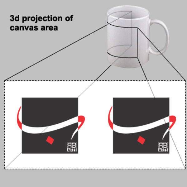 Arabic alphabet, letter (Baa) Calligraphy Art on mug - الأبجدية العربية، حرف الباء، فن الخط على كوب قهوة Thumbnail