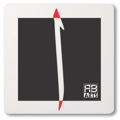 Modern Arabic Alef Calligraphy Art printed a unique coaster -فن الخط العربي الحديث "ألف" مطبوع على قاعدة أكواب فريدة من نوعها Thumbnail