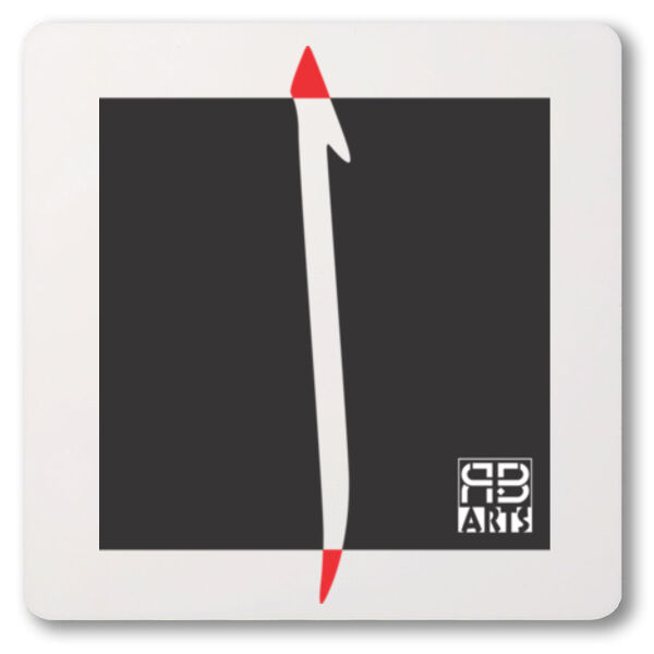 Modern Arabic Alef Calligraphy Art printed a unique coaster -فن الخط العربي الحديث "ألف" مطبوع على قاعدة أكواب فريدة من نوعها Thumbnail