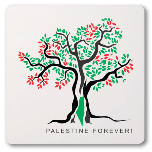 Olive Tree Art Colors with Palestine map in the middle Thumbnail