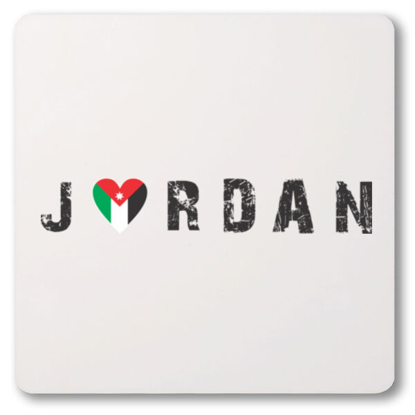 Beautiful T-shirt the word "Jordan" in English and a heart-shaped flag-تي شيرت جميل يحتوي على كلمة "الأردن" بالانجليزية مع العلم على شكل قلب Thumbnail