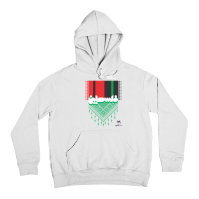 Palestine Hoodie - هودي أبيض يتصميم فلسطيني Thumbnail