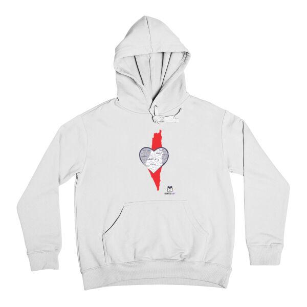 Heart Shaped Map of Palestine, Ramallah city in Arabic calligraphy, modern design- خريطة فلسطين على شكل قلب، مدينة رام الله، بالخط العربي، تصميم حديث Thumbnail